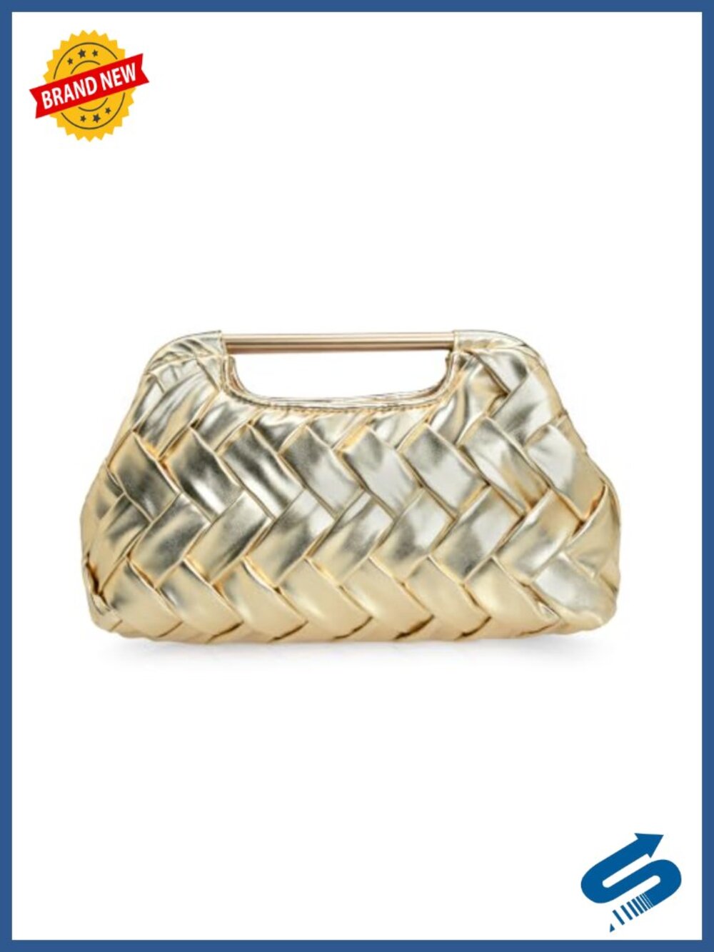 Women's Woven PU Leather Evening Clutch Formal Dressy Handbag Wedding Party